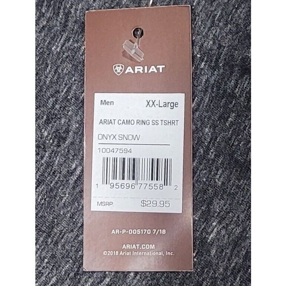 Ariat Camo Ring Short-Sleeve T-Shirt for Men-XXL-Color: Onyx/Snow - Picture 6 of 8